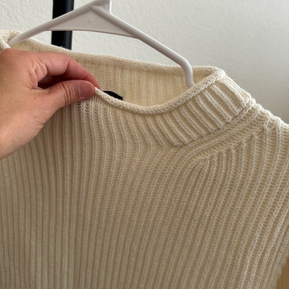 J.Crew Ivory Ribbed Mock Neck Sweater Size Small - Picture 3 of 6